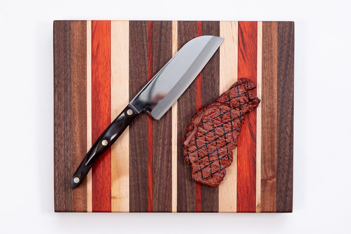 CB5M - Multi-Colored Grain Cutting Board - with NO Juice Groove - Medium