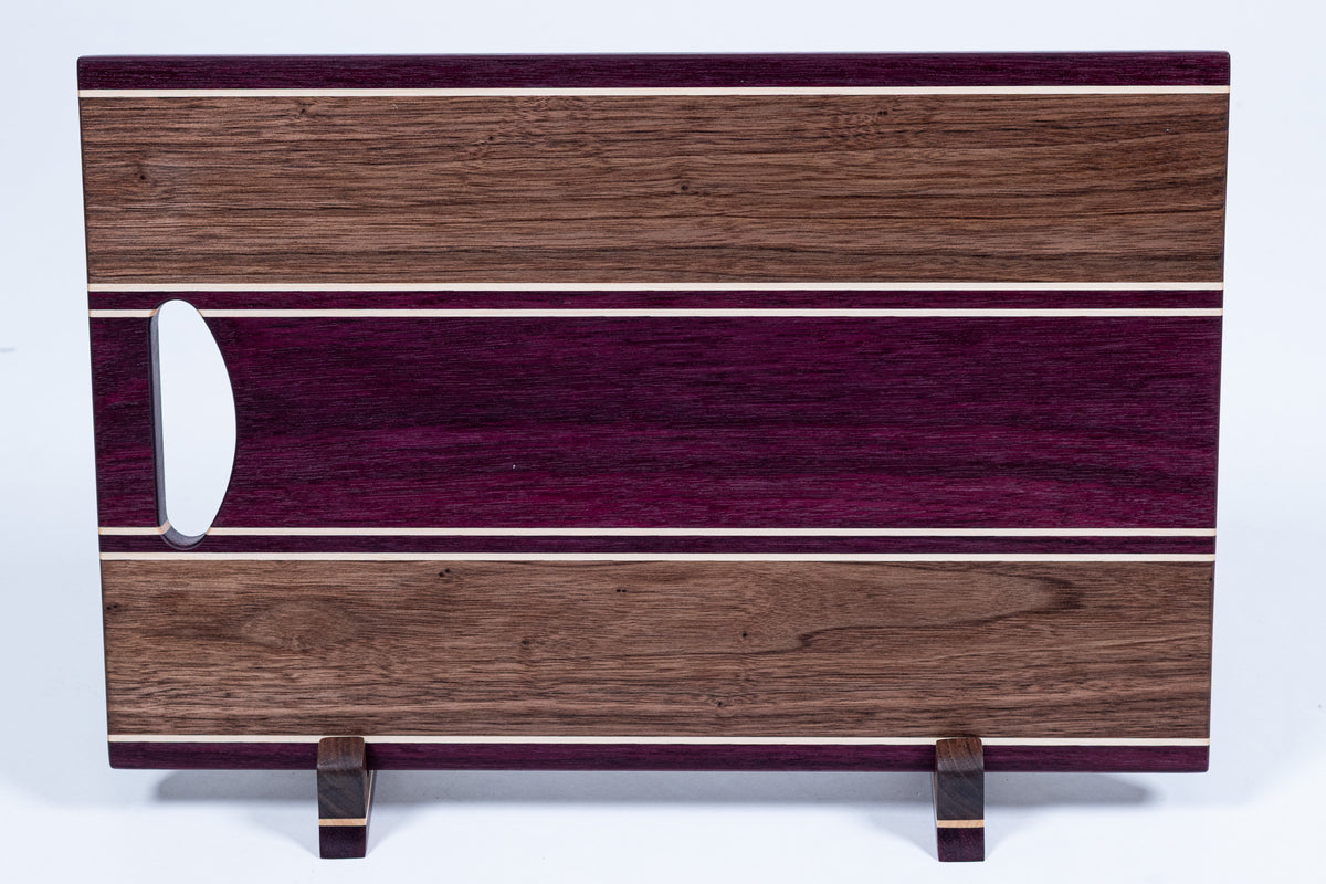CB36 - Multi-Colored Face Grain Cutting Board with Stands